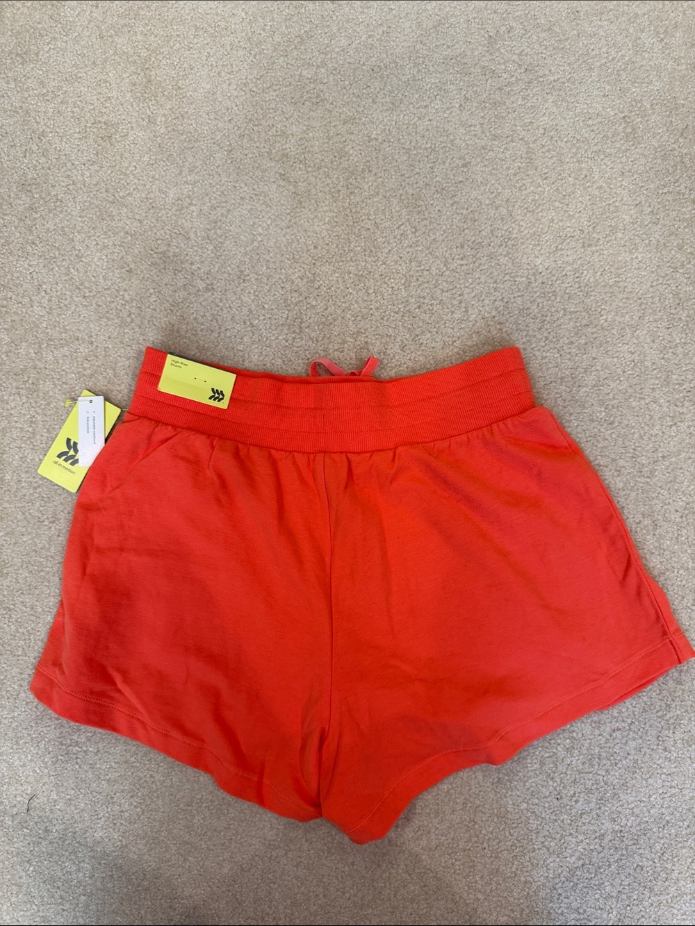 Women’s Orange Drawstring Casual Shorts - Picture 5 of 9